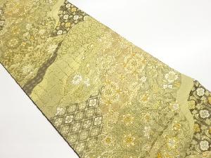 道長取に華文・花唐草模様織出し袋帯